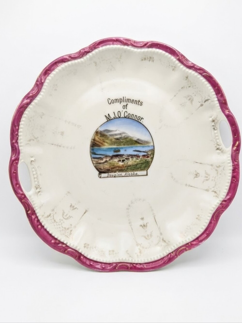 Antique Porcelain Douglas Alaska History - Prominent Figure M.J. O'Connor